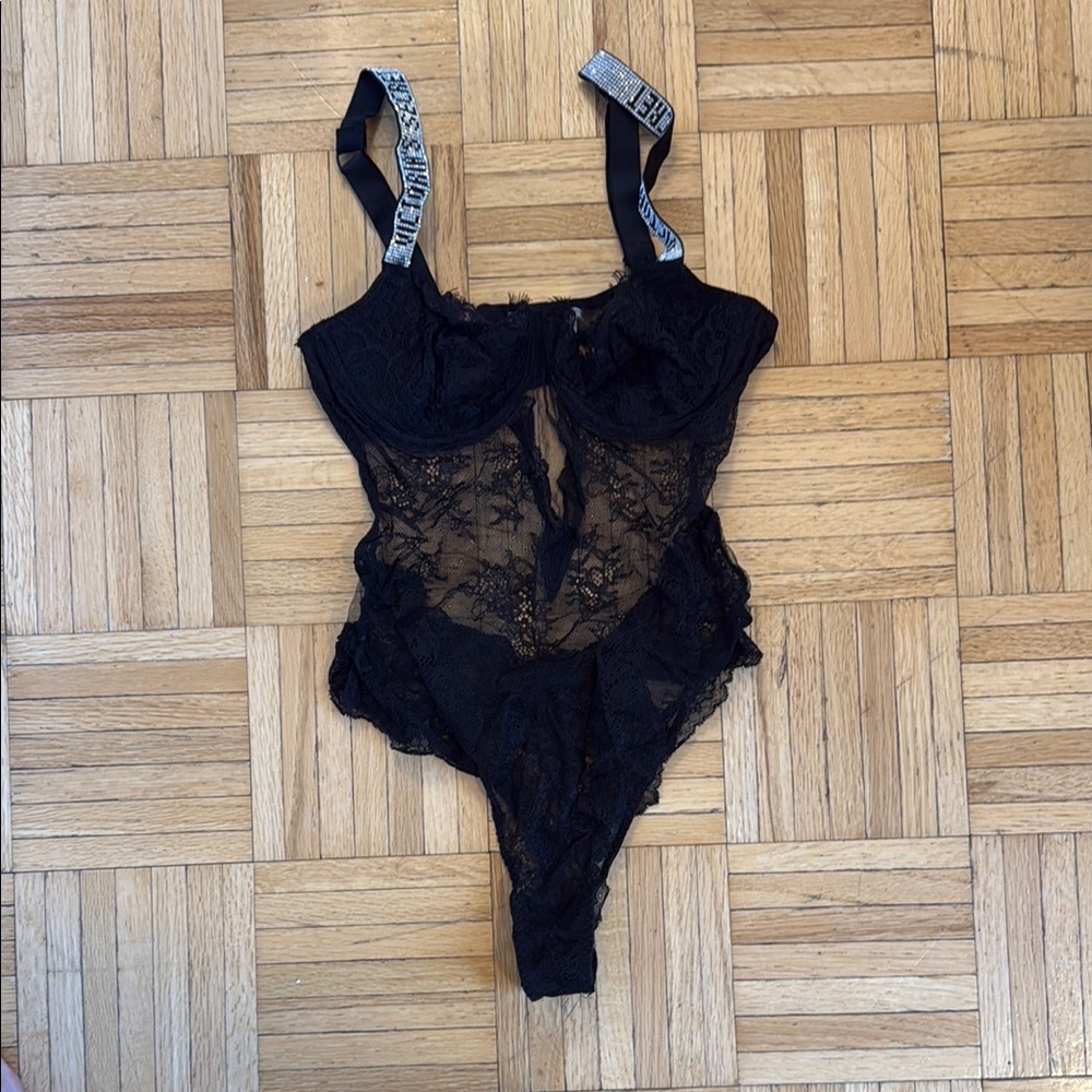 Victoria's Secret Black Lace Bra with Adjustable Straps